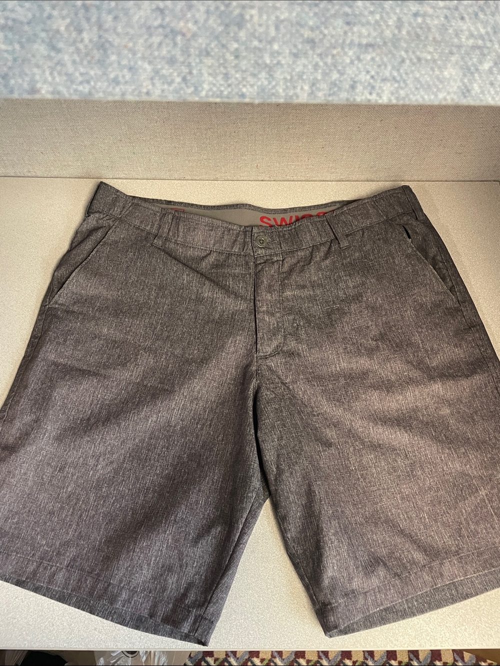 Swiss Tech Men’s Charcoal Flat-Front Shorts